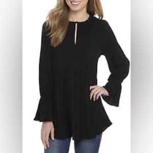 Kaari Blue long sleeve pleated tunic (black, size extra large)